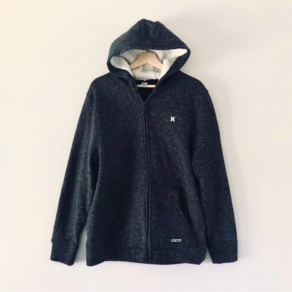 Hurley Sweater Fleece Zip Up Hoodie Jacket